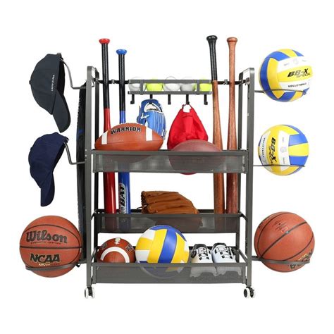 Jubao Sports Equipment Garage Organizer Sport Balls Storage Rack