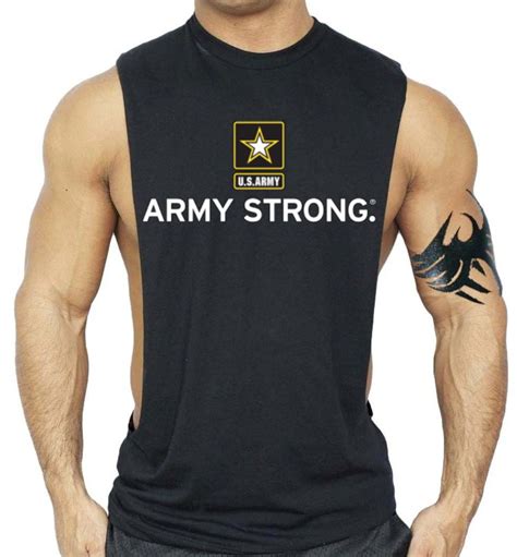 Mens Us Army Strong Flag Black Workout Tank Top Usa Beast Muscle Gym T