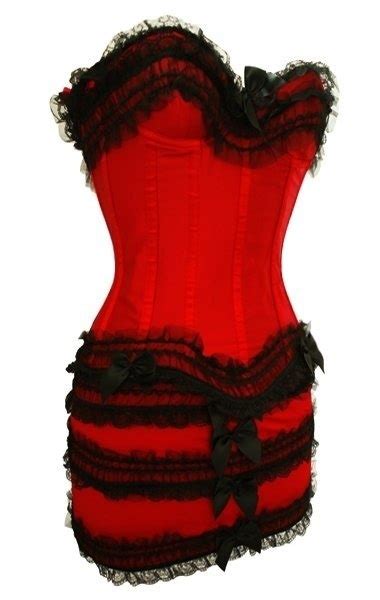 A Vintage Red With Black Lace Corset Red Corset Dress Corset And Skirt