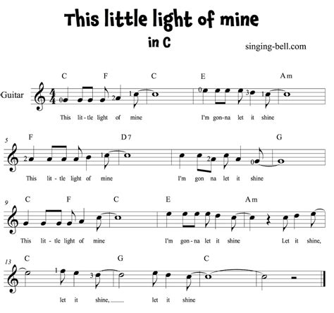 Easy Guitar Chords For This Little Light Of Mine Edwards Naing1996