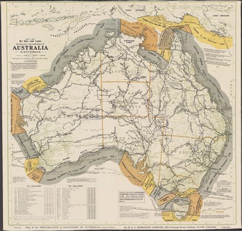Map Of The Discovery And Exploration Of Australia 1519 To 1901 By Sea