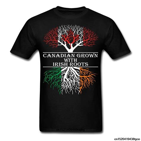 Canadian Grown With Irish Roots O Neck Premium Short Sleeve Tee Shirts For Ment Shirts