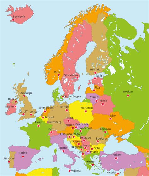 Topomania Europa Landen En Hoofdsteden - Kaart Europa Met Hoofdsteden | Kaart