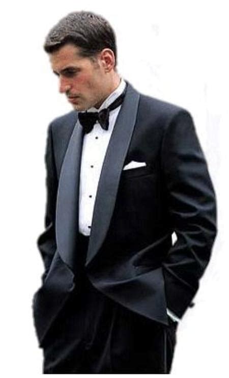 Elegant Luxurious Plain Back Black Button Shawl Collar Tux