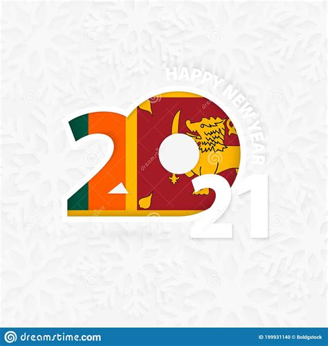 Happy New Year 2021 For Sri Lanka On Snowflake Background Stock Vector