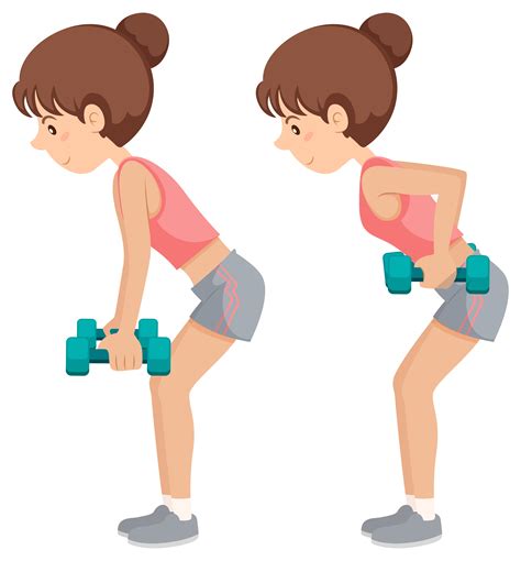 Girl Doing Weighted Arm Exercises 304321 Vector Art At Vecteezy