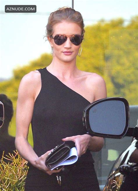Rosie Huntington Whiteley Braless In A Black Outfit In Beverly Hills