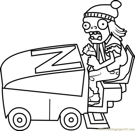 Plants vs zombies football zombie coloring page free printable. Zomboni Coloring Page - Free Plants vs. Zombies Coloring ...
