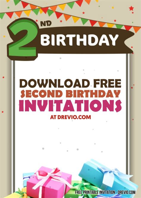 Free Printable 2nd Birthday Invitation Templates Drevio
