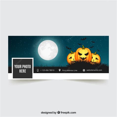 Free Vector Halloween Facebook Cover With Pumpkins