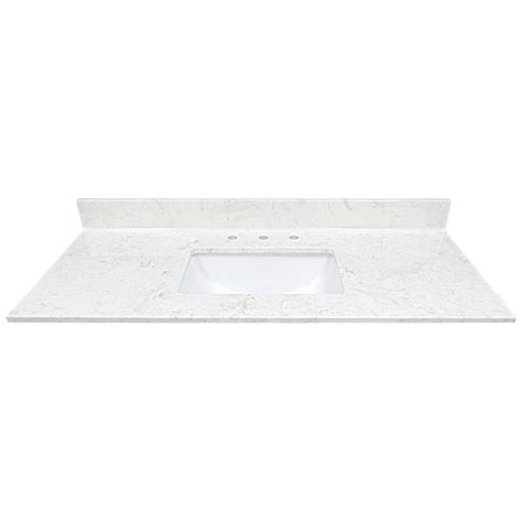 All vanity tops and other marble products are made to order to your specific style and décor. US Marble 49-in Steel Gray On White Cultured Marble ...