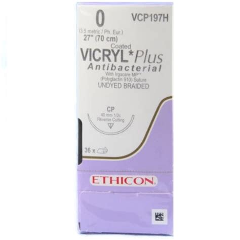 Ethicon 4 0 X 27 Vicryl Pga Plus Undyed Antibacterial Sutures With Sh