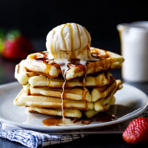 Waffles can be made in different shapes and sizes, from round, to square, to rectangular, to even heart shaped. Vanilla Cake Waffles - Simply Delicious