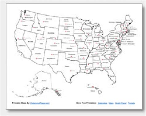 Map Of The United States With Capitols Printable Map