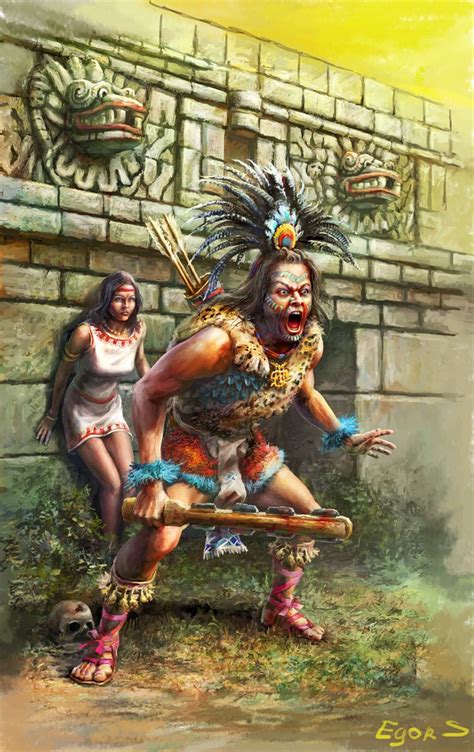 Aztec warrior by Игорь Савченко Arte azteca Guerrero azteca