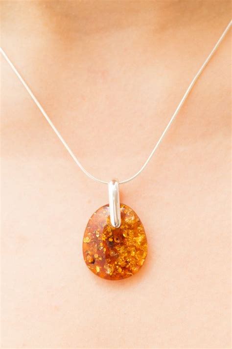 Amber Pendant Silver And Amber Necklace Silver By Balticbeauty Amber