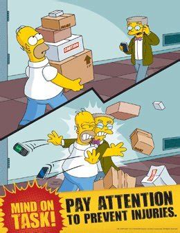 Simpsons Workplace Safety Poster Pay Attention To Prevent Injuries