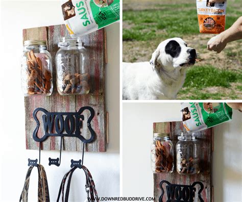 dog treat holder diy organize treats  leashes   adorable