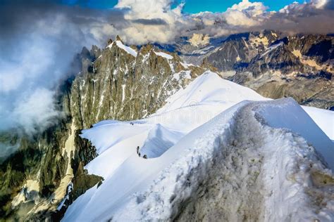 Mont Blanc Massif Idyllic Alpine Landscape At Sunrise Chamonix French