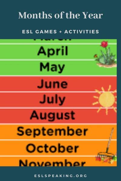 months   year esl activities games worksheets lesson plans