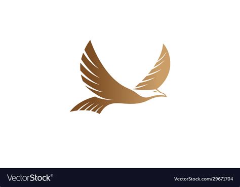 Creative Flying Golden Eagle Logo Royalty Free Vector Image