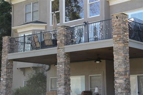 Patio railing provide homes with a rustic and modernistic design, that would make any part of the house look fancy and sophisticated. Decorative Iron of NC Inc: Wrought Iron Stair Case Deck ...