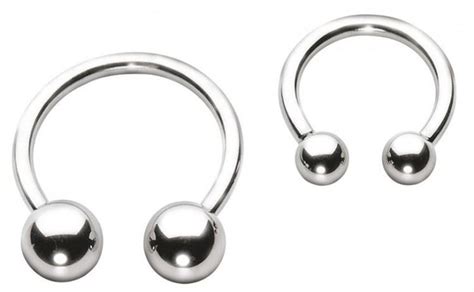 14g stainless steel circular barbell externally threaded