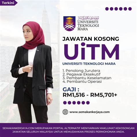 Jawatan Kosong UiTM Gaji RM1 516 RM5 701 Semakan Kerjaya