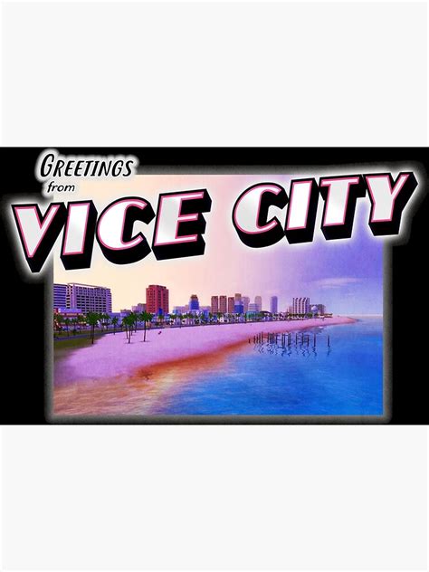 Grand Theft Auto Inspired Greetings From Vice City Vintage Retro
