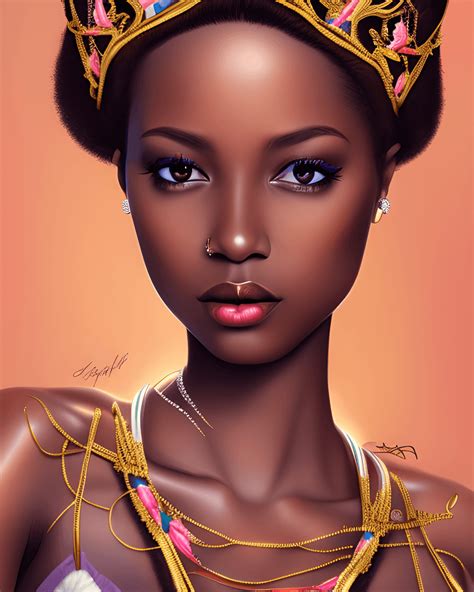 Beautiful Brown Skinned Princess Graphic · Creative Fabrica