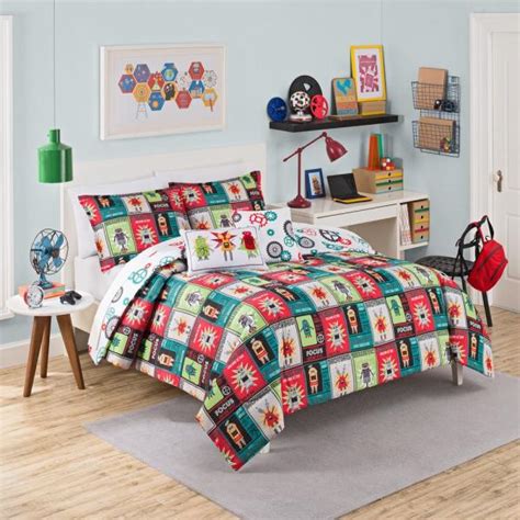 Waverly kids comforter sets : Waverly 2-Piece Robotic Red Polyester Twin Comforter Set ...