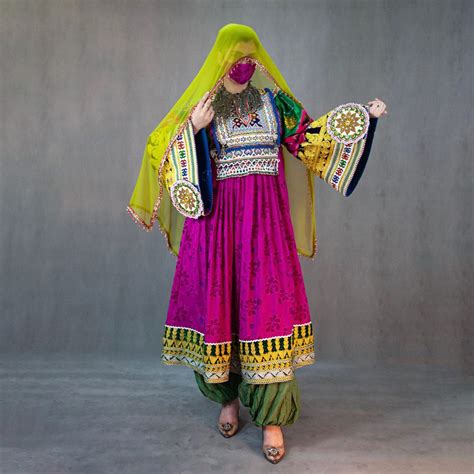 Kuchi Design Gande Afghani Dress Womens Handmade Traditional Afghan