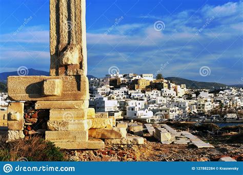 View Of Chora Old Town Naxos Island Greece Stock Photo Image Of