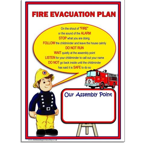 Posters Evacuation Plan Evacuation Childminding
