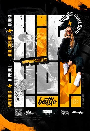 Black Artistic Hip Hop Battle Premium Flyer Template Psd By Elegantflyer