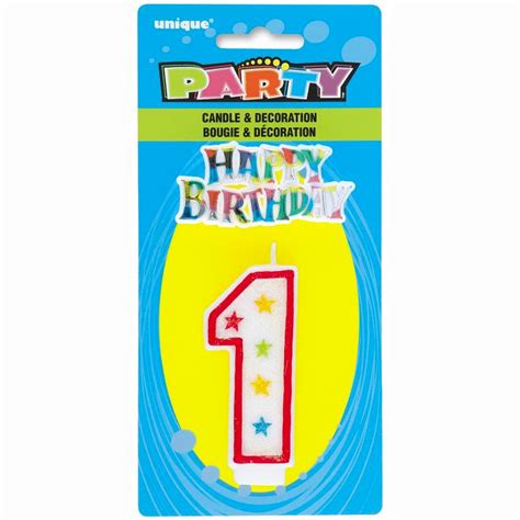 Buy Number 1 Glitter Birthday Candle With Decoration Party Chest