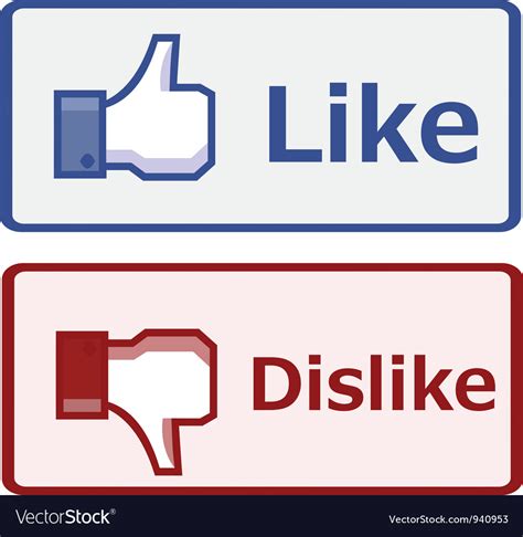 Like And Dislike Button Royalty Free Vector Image