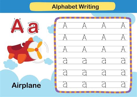 Alphabet Letter A Airplane Exercise With Cartoon Vocabulary 3275977