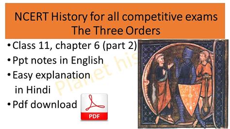 Class 11 History Chapter 6 The Three Orders Part 2 Youtube