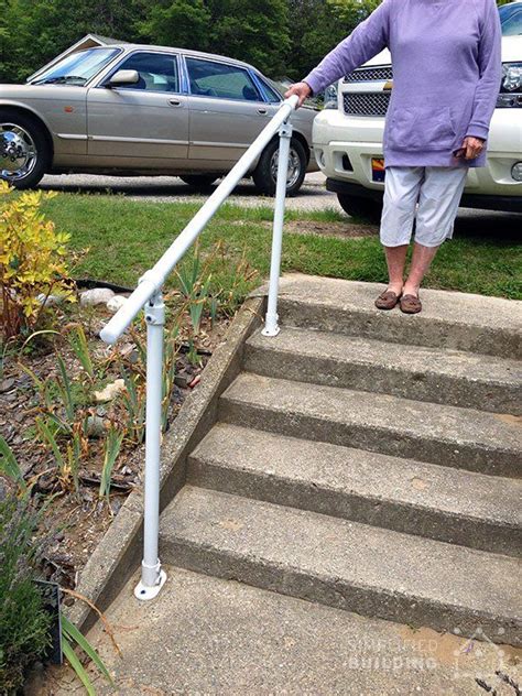 Handrail using steel pipe, diy. Simple & Sturdy Exterior Stair Railing #KeeKlamp #handrail | Pipe Railing