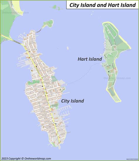 City Island And Hart Island Map New York
