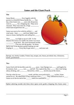 James and the giant peach was written by author roald dahl in 1961. James and the giant peach chapter 1 pdf ...