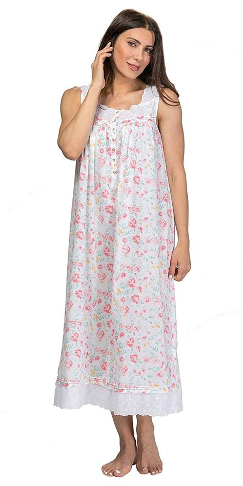 Eileen West Long Sleeveless Cotton Lawn Nightgown In Savannah Floral