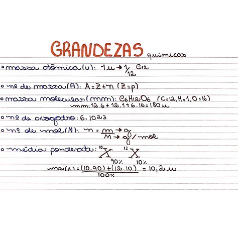 Mapa Mental Grandezas Químicas III Química