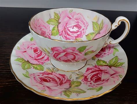 Reserved Aynsley Pink Cabbage Roses Tea Cup And Saucer Etsy Tea