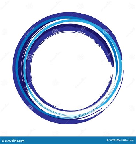 Blue Circle Of Abstract Brush Movements Circles Of Blue Paint