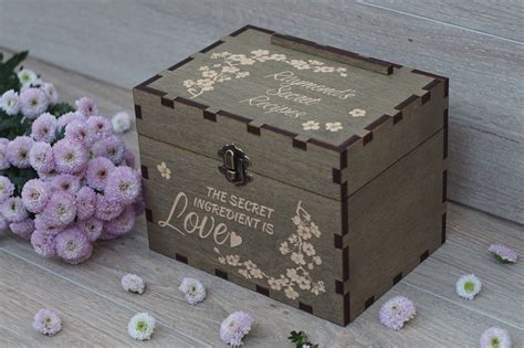 4x6 Recipe Box With Dividers Personalized Recipe Box Engraved Etsy