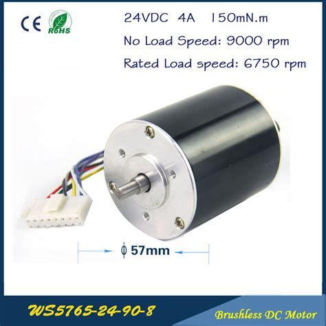 Buy 9000rpm 105w 24v 55a 57mm 65mm 3 Phase Hall