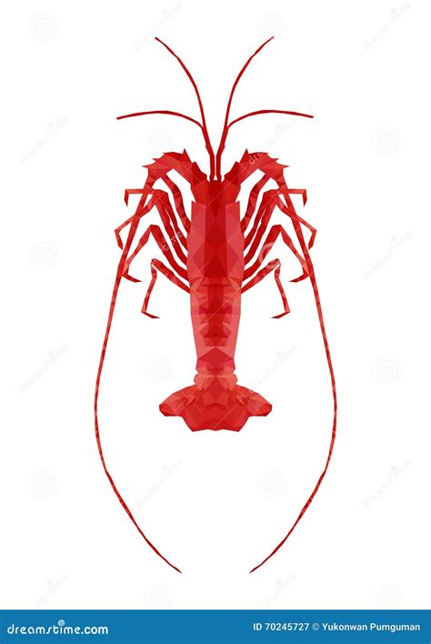 Lobster Low Polygon Illustration Cartoon Vector