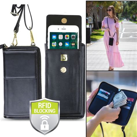 Crossbody Wallet With Smartphone Pouch Rfid Protected Cross Body Phone